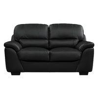 bugatti leather 2 seater sofa black