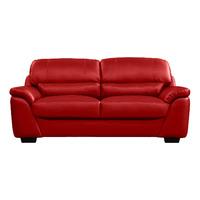 Bugatti Leather 3 Seater Sofa Red