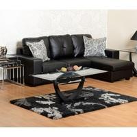 Burnham Reversible Corner Sofa In Black Faux Leather