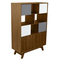 Butterfly Walnut Bookcase Grey