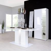 Burton Dining Table Rectangular In White High Gloss With LED