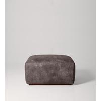 Budapest Ottoman in Chatain Leather, Dark Feet