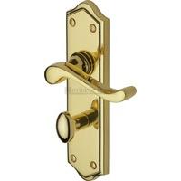 Buckingham Bathroom Door Handle (Set of 2) Finish: Polished Brass