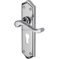 buckingham euro profile door handle set of 2 finish polished chrome