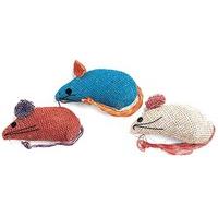 Burlap Mice Colored 3" 3 Pack
