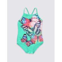 Butterfly Print Swimsuit with Lycra Xtra Life (3-14 Years)