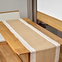 burlap and lace table runner wedding decoration modern jute lace table ...