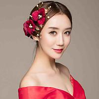 burgundy headpiece wedding special occasion casual outdoor hair combs  ...