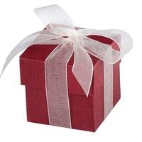 Burgundy Square Favour Boxes With Lids