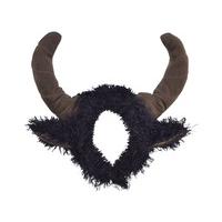 Bull Horns On Furry Headband