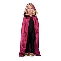 Burgundy Children\'s Velvet Hooded Cloak