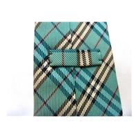 Burberry Aqua Marine Check Silk Tie