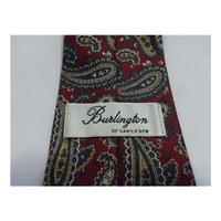 Burlington Silk Tie Burgundy With Paisley Design