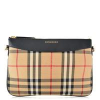 BURBERRY LONDON Horseferry Check And Leather Clutch Bag
