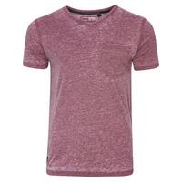 Burn2 Burnout V Neck T-Shirt in Bordeaux - Dissident