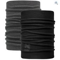 Buff Reversible Merino Wool Neckwarmer Buff® (Black-Grey) - Colour: Black