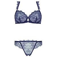 Burvogue Women\'s Plus Size Transparent Underwear Lace Bras Sets Linergie