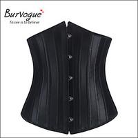 burvogue womens shapewear 24 steel boned black sliming corsets and bus ...