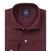 Burgundy Peached Smart-Casual Classic Fit Single Cuff Shirt M Lengthen by 2\