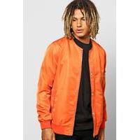 Button Through Nylon Bomber - orange