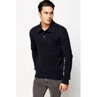 Button Neck Knitted Jumper