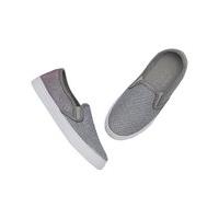 Buckle My Shoe girls silver glitter round toe rubber sole slip on trainers - Silver