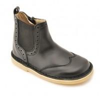 bugsy black leather boys zip up boots