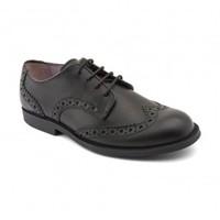 Burford, Black Leather Girls Lace-up School Shoes