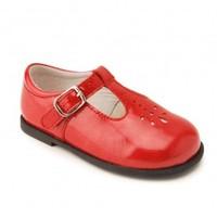 Bubble II, Red Patent Girls T-bar Buckle First Walking Shoes