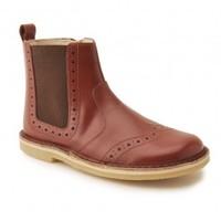 Bugsy II, Tan Leather Boys Zip-up Classic Boots