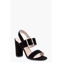 Buckle Detail Block Heel - black