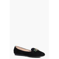 Bug Embellished Slipper Ballet - black