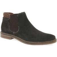 bugatti chequer mens chelsea boots mens mid boots in brown