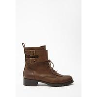 Buckled Faux Leather Boots