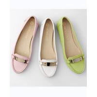 Buckle Detail Loafer, White, Size 38 (5)