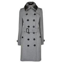 BURBERRY LONDON Sandringham Fur Collar Trench Coat