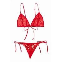 Butterfly Red Bra And Thong Set