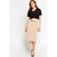 buckle detail scuba skirt