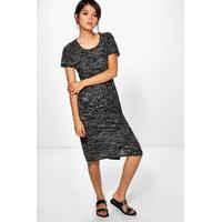 Button Through Midaxi Dress - black