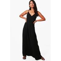 Button Through Maxi Dress - black