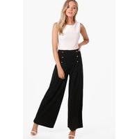 button detail sleeveless jumpsuit black