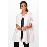 Button Front Cape - cream