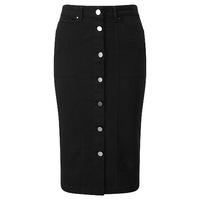 button throughy denim skirt black 12