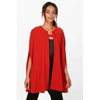 Button Front Cape - terracotta