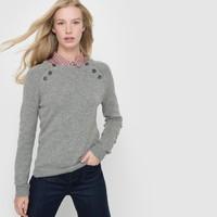 Buttoned Detail Jumper, 50% Wool