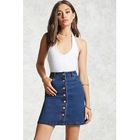 Button-Down Denim Skirt