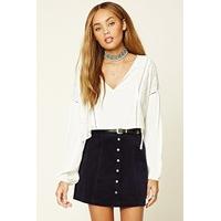 Buttoned Corduroy Mini Skirt