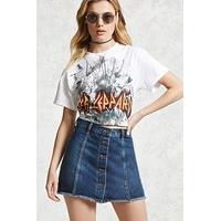 Button Fly Mini Denim Skirt