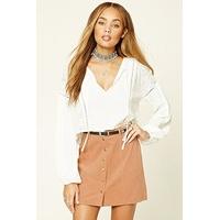 Buttoned Corduroy Mini Skirt