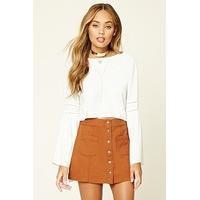 Buttoned Denim Skirt